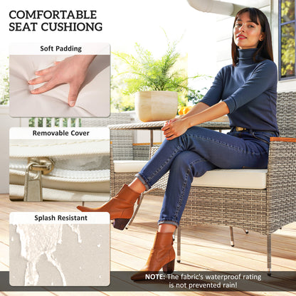 Rattan Dining Set with Parasol Hole, Garden Table and Chairs, Teak