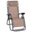 Zero Gravity Chair Metal Frame Armchair Outdoor Folding & Reclining Sun Lounger with Head Pillow for Patio Decking Gardens Camping, Beige