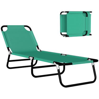 Folding Lounge Chair, Outdoor Chaise Lounge for Bench Patio, Green