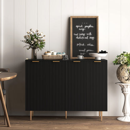 Sideboard Buffet Cabinet with Adjustable Shelves, Black
