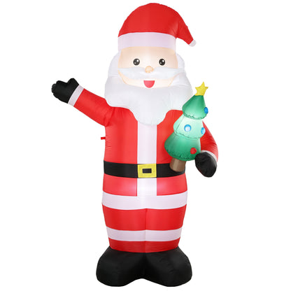 8FT Inflatable Christmas Decoration with Bright LED Light, Red