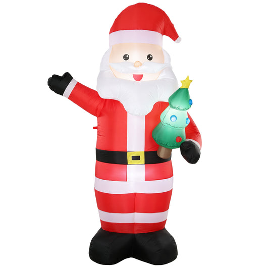 8FT Inflatable Christmas Decoration with Bright LED Light, Red