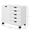 Modern Mobile 5-Drawer Cabinet w/ Door, Office Storage Cabinet White