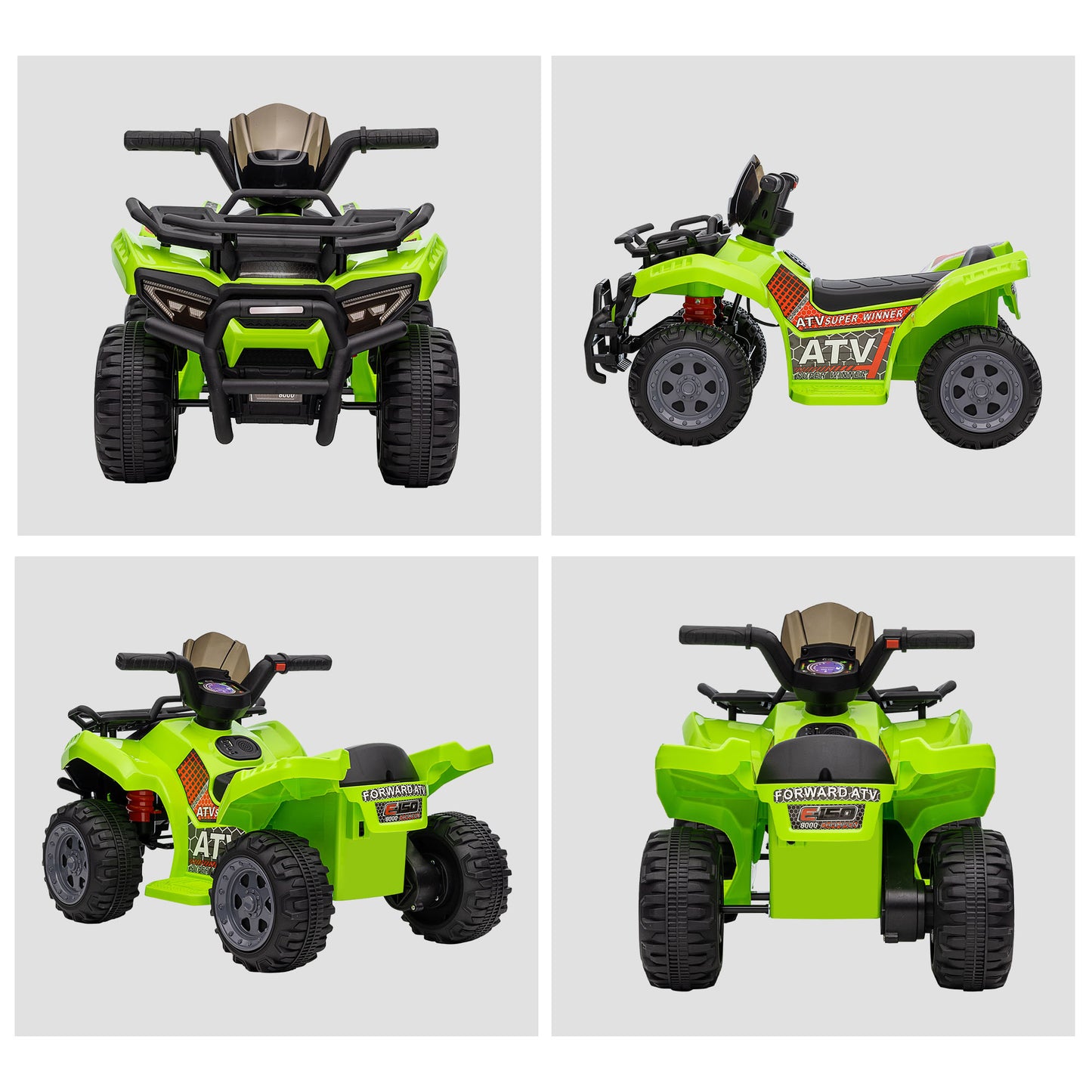 6V Kids Electric Ride on Car Toddler Quad Bike ATV for 18-36 month Green