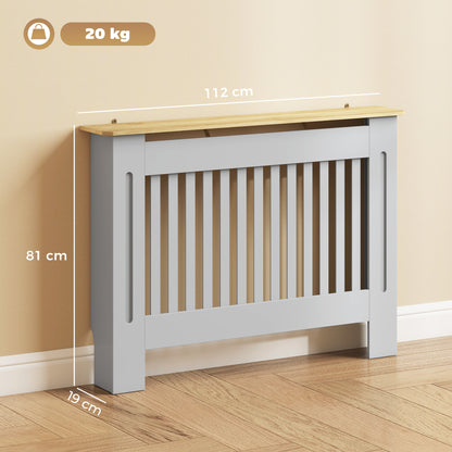 Radiator Cover Painted Slatted MDF Cabinet Lined Grill 112x19x81cm