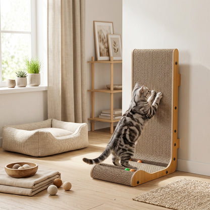 Cat Scratching Board Wall Mounted 57.5H cm Brown