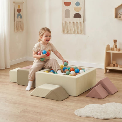 9 Pieces Soft Play Sets with Tangram Play, Removable Cover