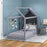 Wooden Single Bed Frame with Tree House Style, Grey