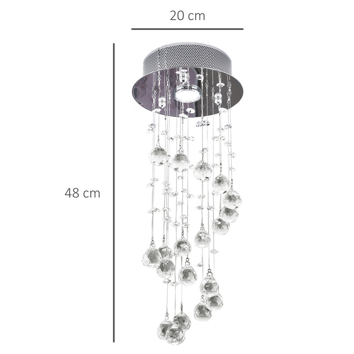 Metal Crystal Ceiling Chandelier Elegant Pendant Lamp Living Room Stairway Stairway Spiral Rain Drop Pendant Lamp Silver