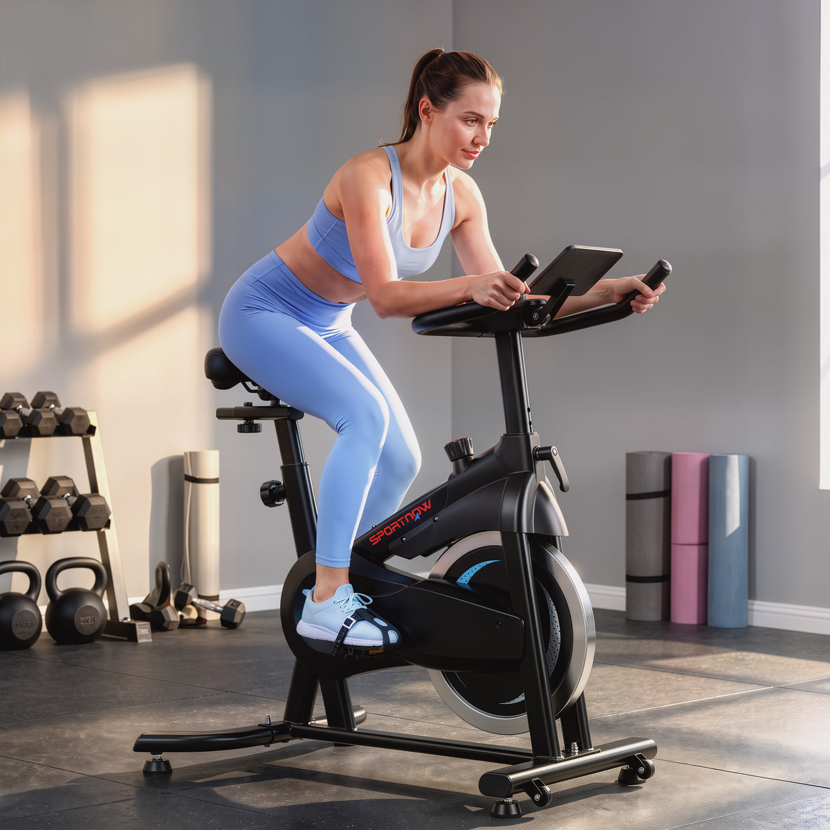 Magnetic Exercise Bike with 6kg Flywheel and Bluetooth App Connectivity - Black