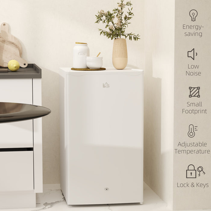 91L Freestanding Under Counter Fridge with Lock White