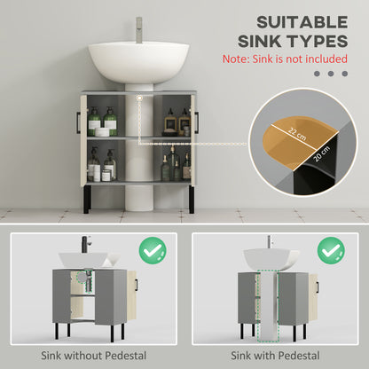 Bathroom Sink Cabinet, Under Sink Basin Storage Cupboard with Shelf
