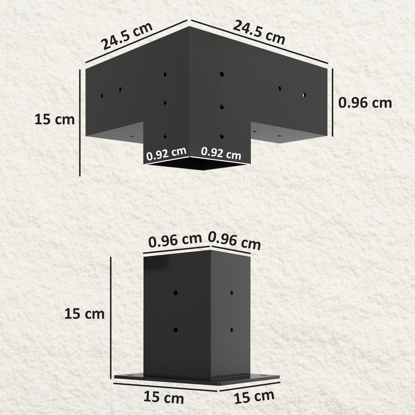 Pergola Kit with 3-Way Corner Brackets & Post Base for 92mm Lumber