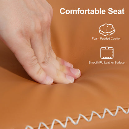 Shoe Bench, PU Leather Shoe Storage Bench for Entryway, Brown