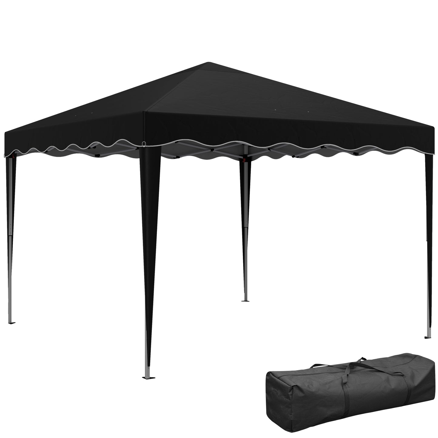 3x3(m) Pop Up Gazebo Marquee Tent for Garden w/ Carry Bag Black