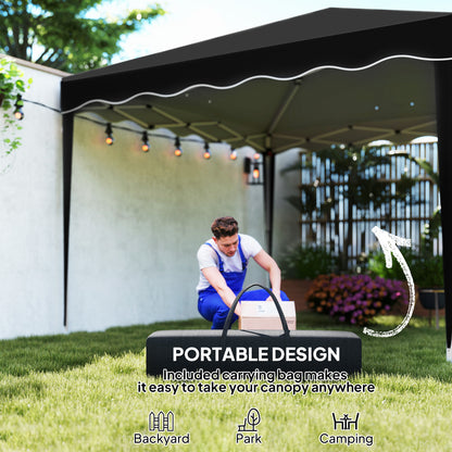 3x3(m) Pop Up Gazebo Marquee Tent for Garden w/ Carry Bag Black