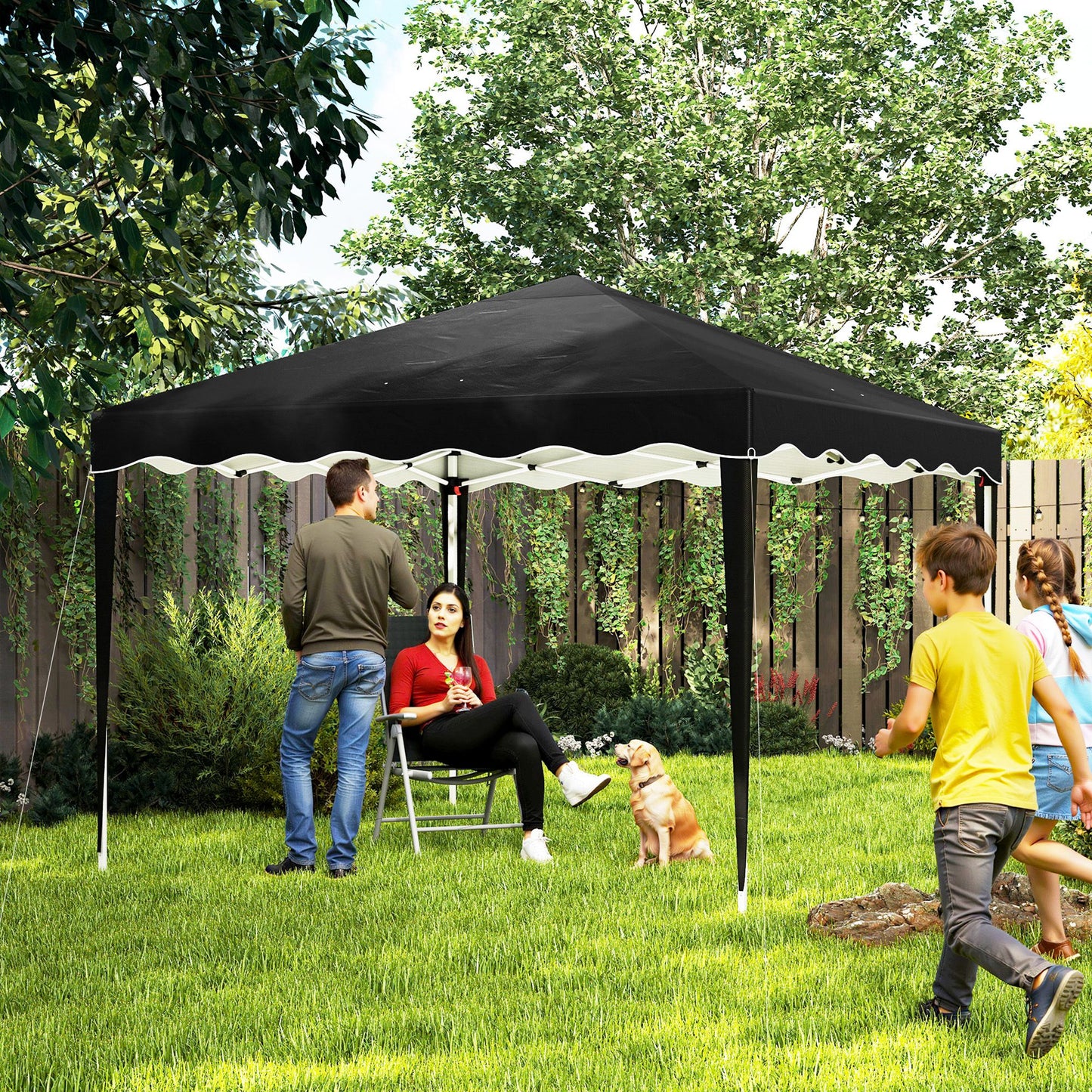 3x3(m) Pop Up Gazebo Marquee Tent for Garden w/ Carry Bag Black