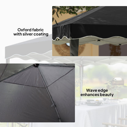 3x3(m) Pop Up Gazebo Marquee Tent for Garden w/ Carry Bag Black