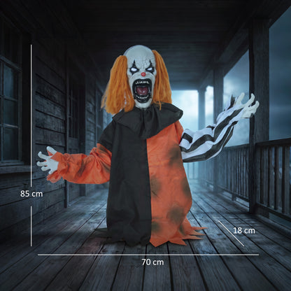 Animated Halloween Clown with Face Changing Animatronics