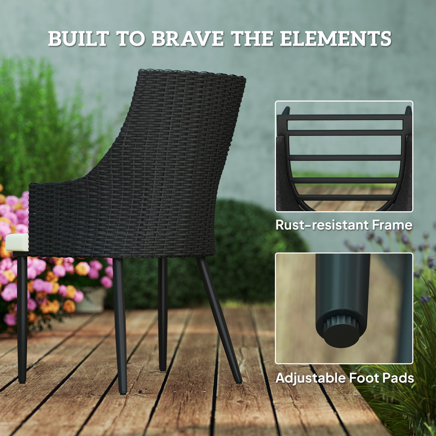 6 Seater Garden Furniture with Cushions, Parasol Hole, Cream White