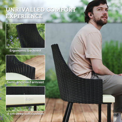 6 Seater Garden Furniture with Cushions, Parasol Hole, Cream White