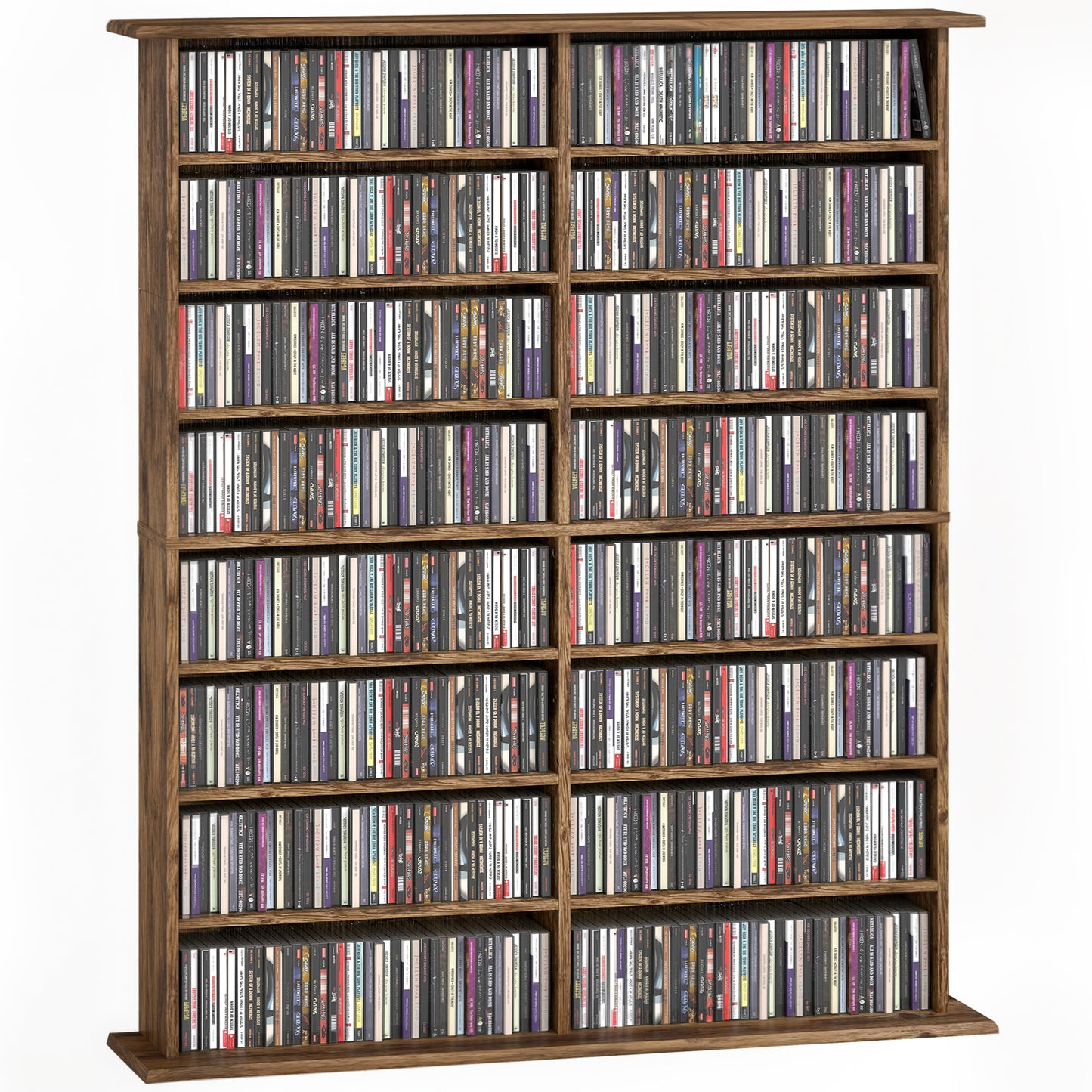 CD Storage Unit DVD Tower Blu-ray Storage Shelf for Office, Brown