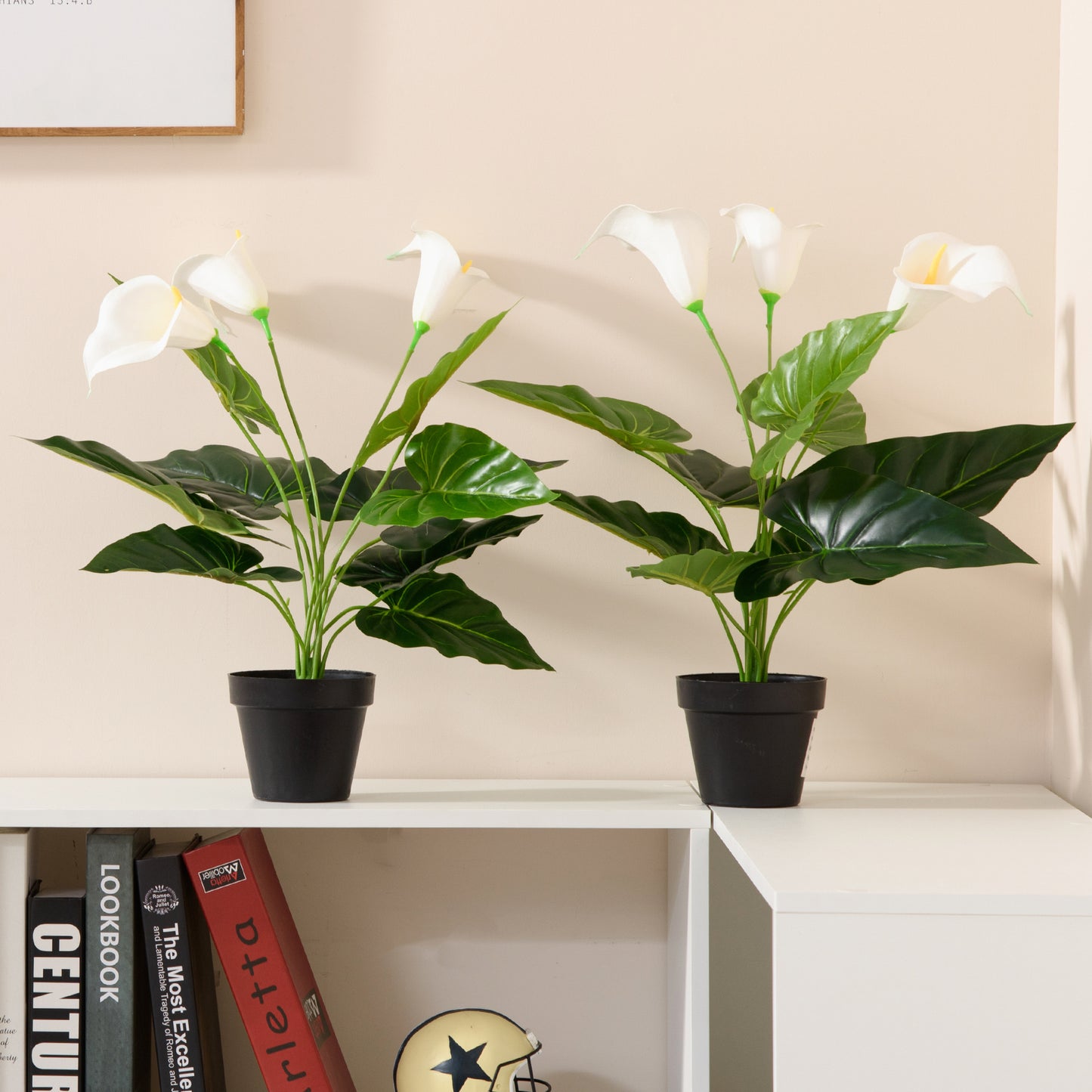 Artificial Set of 2 Calla Lily Flower Faux Plant for Indoor Décor