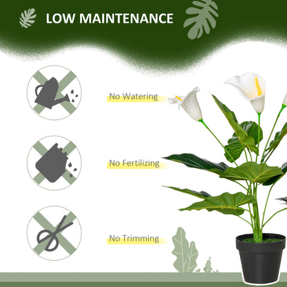 Artificial Set of 2 Calla Lily Flower Faux Plant for Indoor Décor