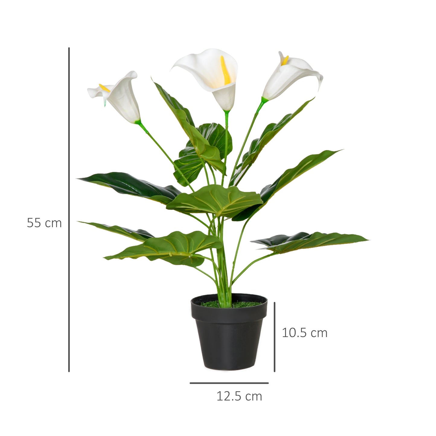 Artificial Set of 2 Calla Lily Flower Faux Plant for Indoor Décor