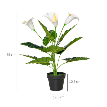 Artificial Set of 2 Calla Lily Flower Faux Plant for Indoor Décor