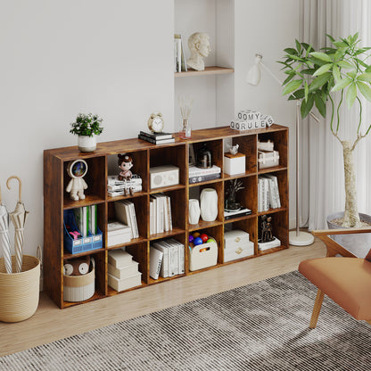 9 Cube Storage Cupboard Bookcase Bookshelf Home Office, Rustic Brown