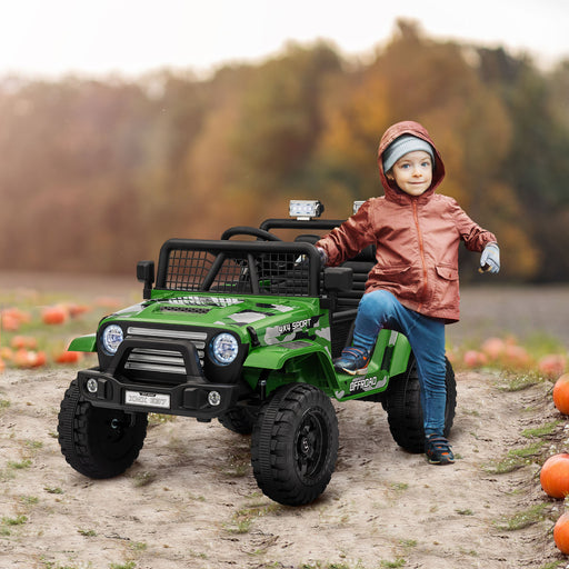 Kids Ride On Car, 12V Electric Truck w/ Suspension - Green