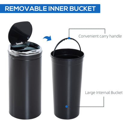 Automatic Hand Sensor Dustbin Kitchen Waste Bin Rubbish Can 42L Black
