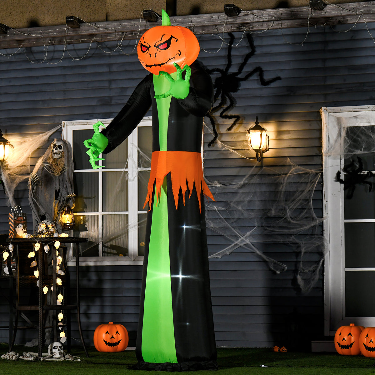 2.7m Inflatable Halloween Pumpkin with LEDs for Party Decorations