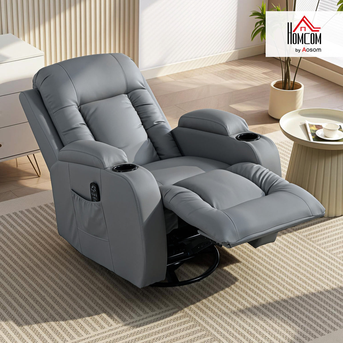 Massage Recliner Chair, Recliner Armchair with 8 Vibration & Heat