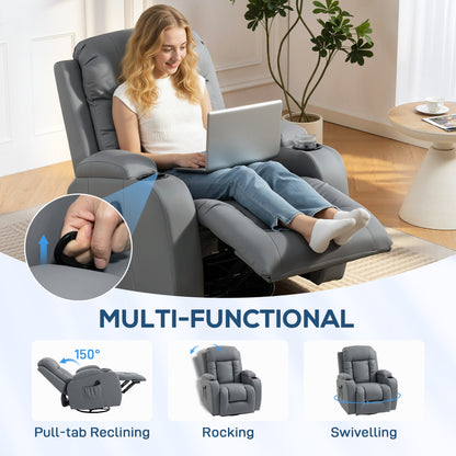 Massage Recliner Chair, Recliner Armchair with 8 Vibration & Heat