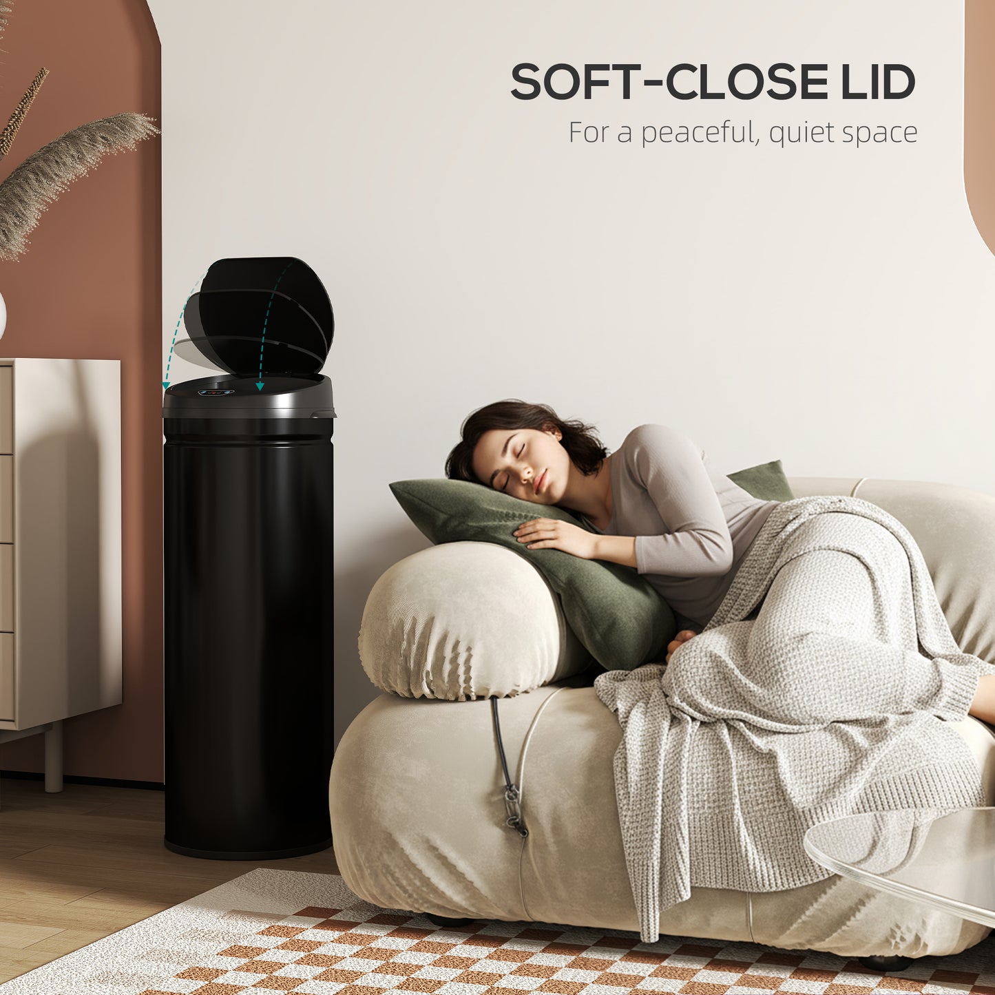 50L Sensor Bin with Soft-Close Lid, Automatic Touchless Kitchen Bin