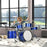 11 Piece Junior Drum Set for Kids with Stool, Drumsticks, Blue