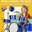 11 Piece Junior Drum Set for Kids with Stool, Drumsticks, Blue