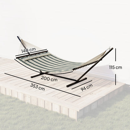 Outdoor Hammock with Stand Detachable Pillow, 120kg Capacity, Green