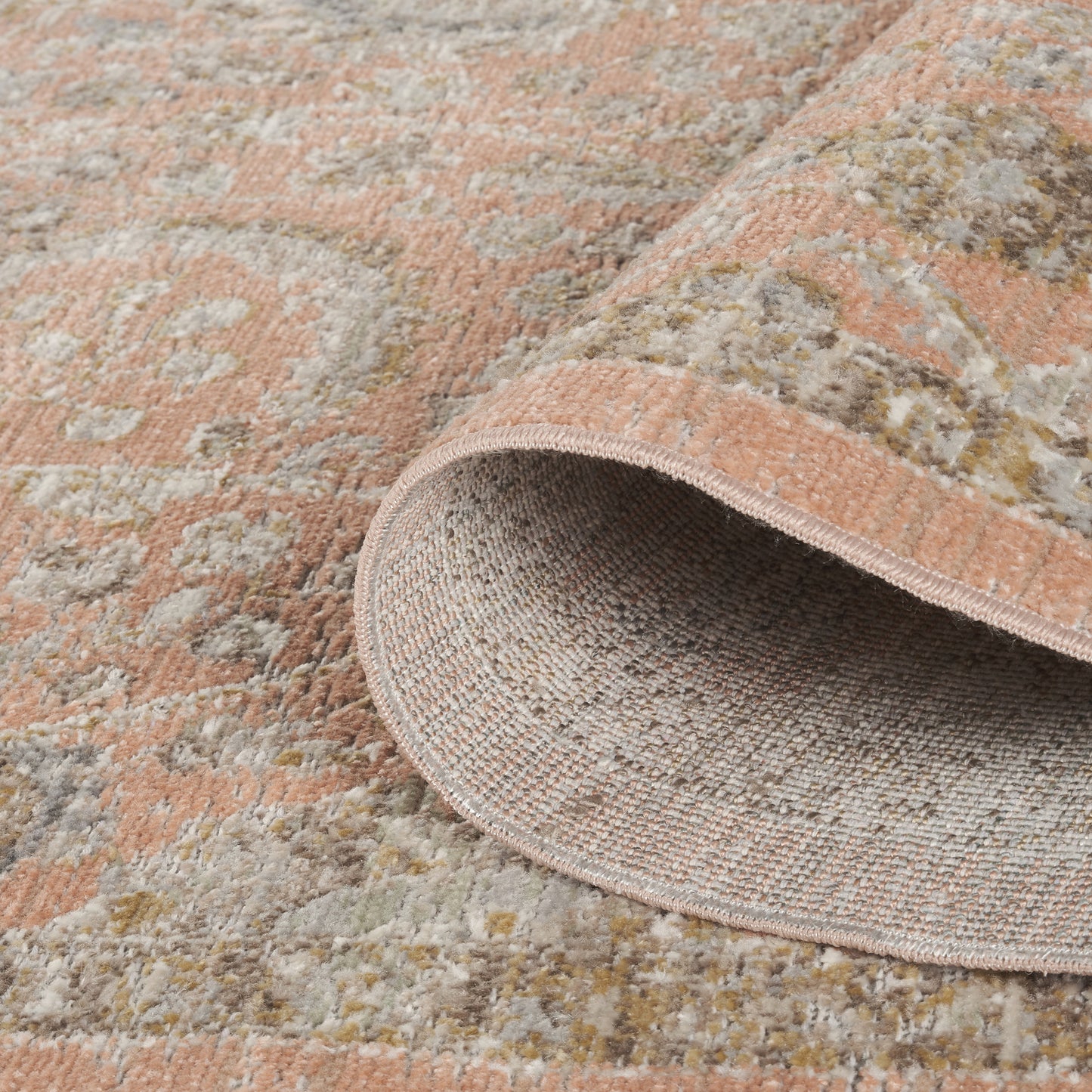Maia Washable Floral Traditional Area Rug Non-Slip Living Room Hallway - 4 Colours Available