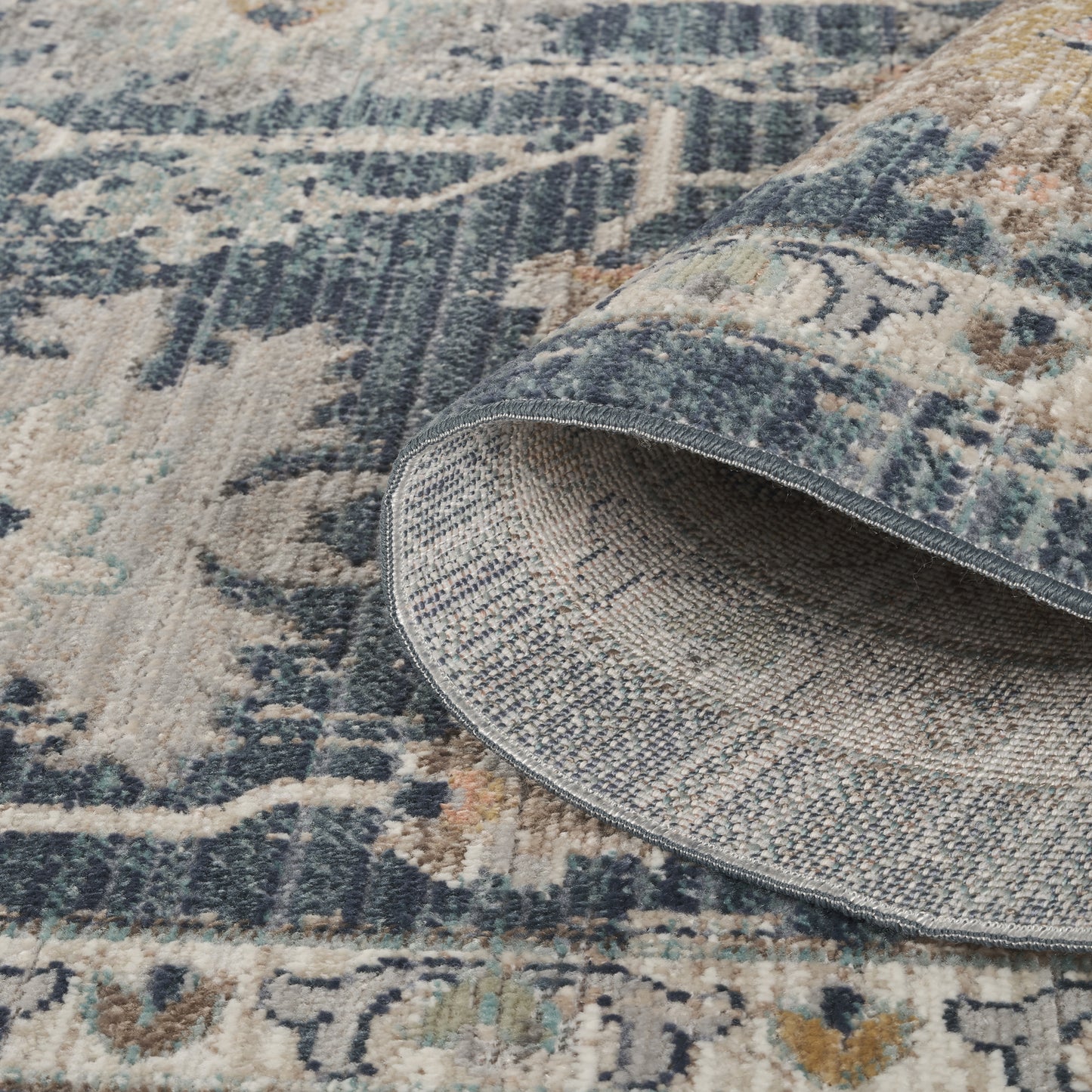 Maia Washable Lagoon Floral Traditional Area Rug Non-Slip Living Room - 2 Colours Available