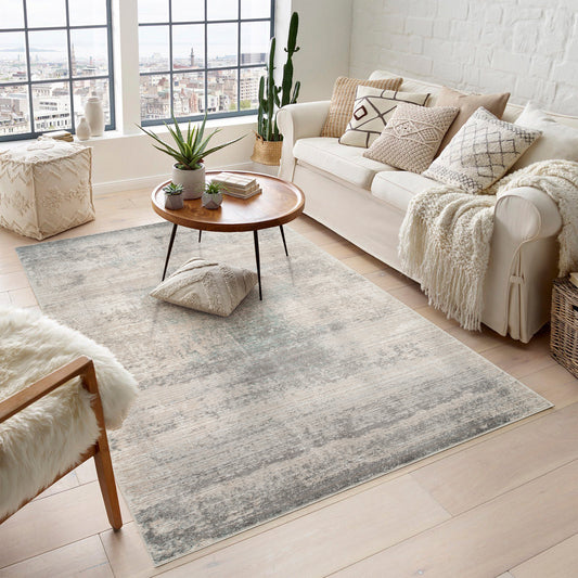 Maia Washable Mist Abstract Area Rug Non-Slip Living Room - Hallway - 2 Colours Available