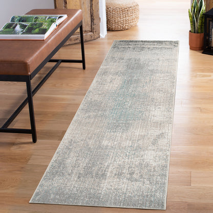 Maia Washable Mist Abstract Area Rug Non-Slip Living Room - Hallway - 2 Colours Available