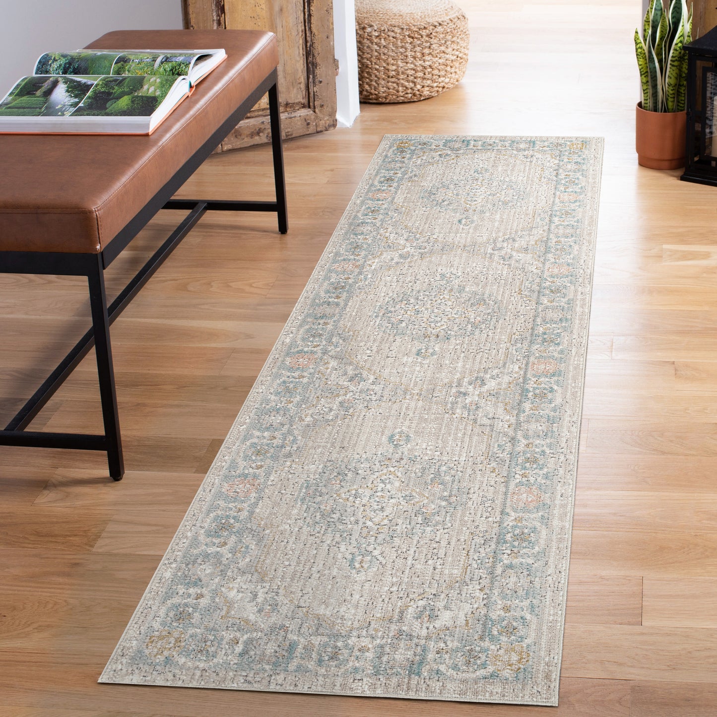 Maia Washable Orchid Floral Traditional Area Rug Non-Slip - Living Room - 4 Colours Available