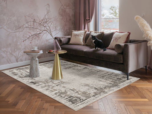 Mayfair Living Room Area Rug Metallic Sheen Contemporary Modern Croc Design