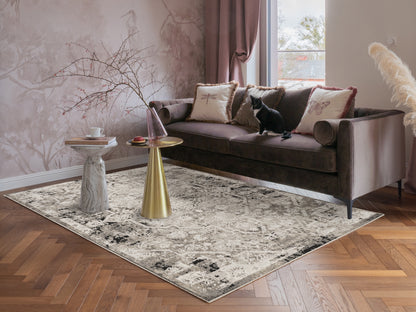 Mayfair Living Room Area Rug Metallic Sheen Contemporary Modern Damask Design