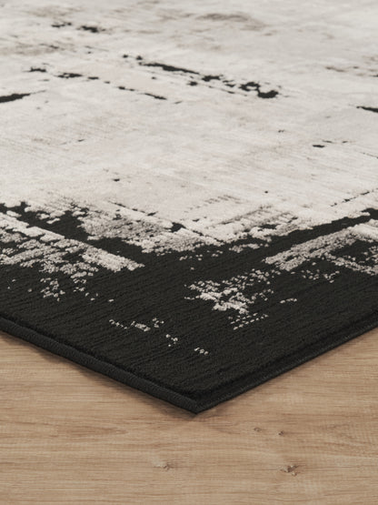 Mayfair Living Room Area Rug Metallic Sheen Contemporary Modern Frame Design
