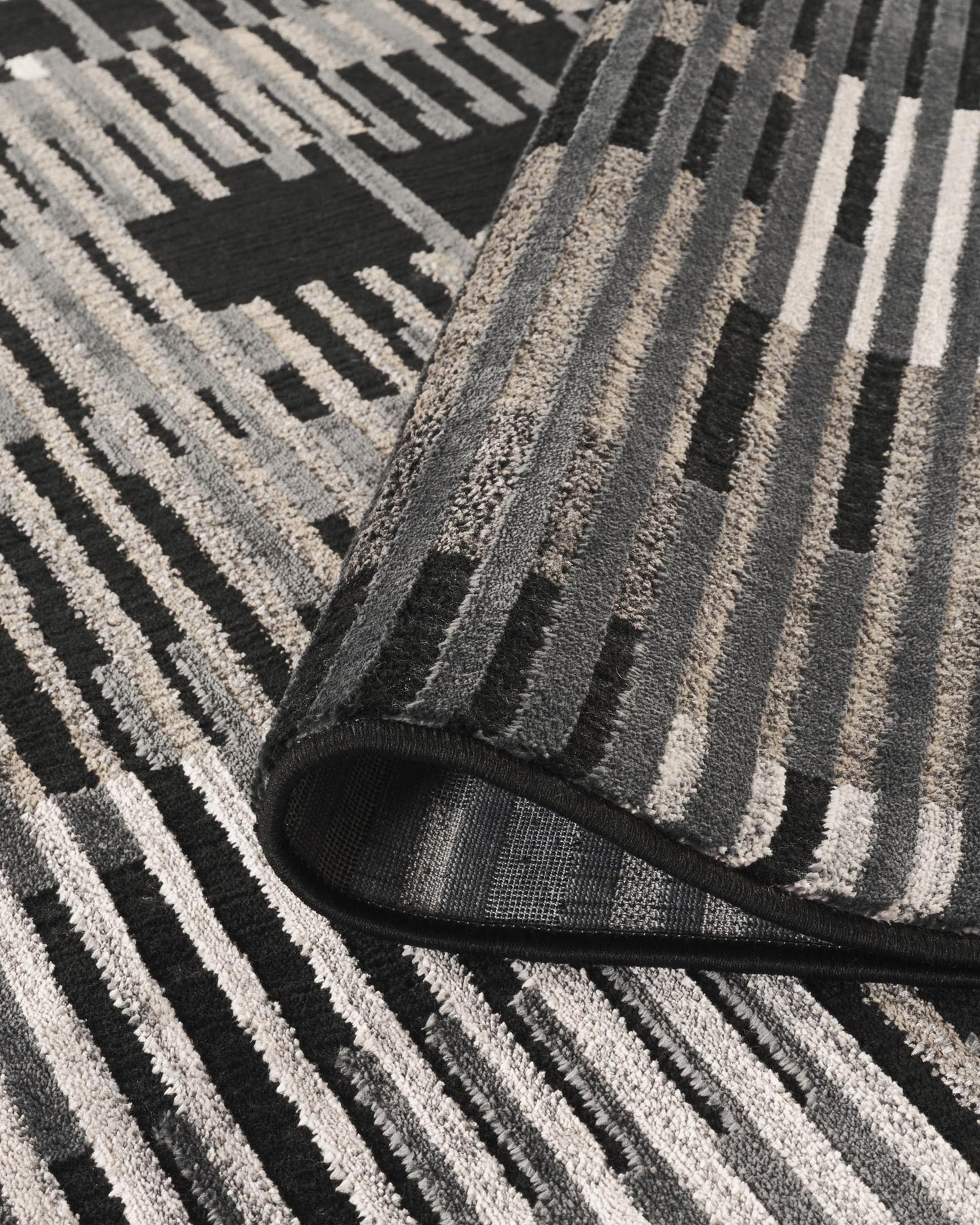 Mayfair Living Room Area Rug Metallic Sheen Contemporary Modern Matrix Design
