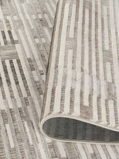 Mayfair Living Room Area Rug Metallic Sheen Contemporary Modern Matrix Design